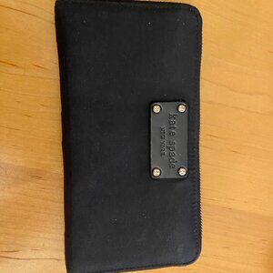Kate Spade Black Nylon Ziparound Wallet